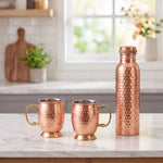 Pure Copper Bottle & Mugs Set